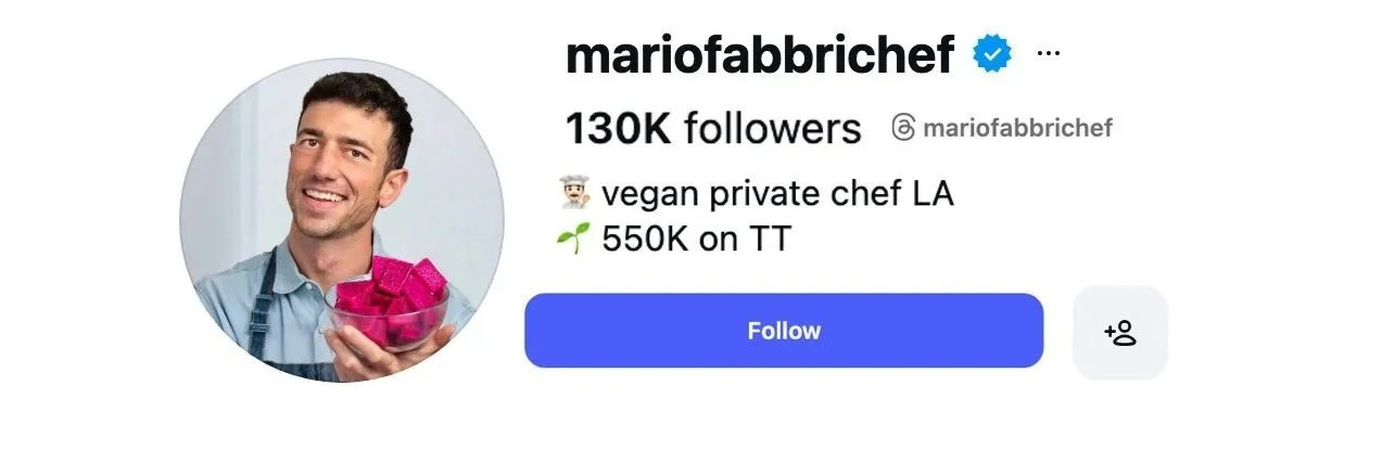 Chef Mario is a chef in Los Angeles and this is his Instagram page @mariofabbrichef