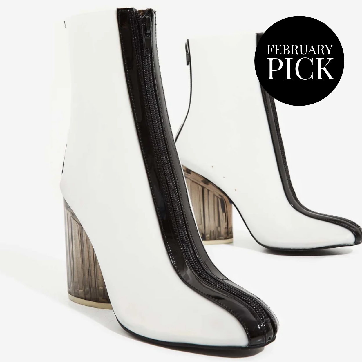 Ice Frosted Perspex Ankle Boot