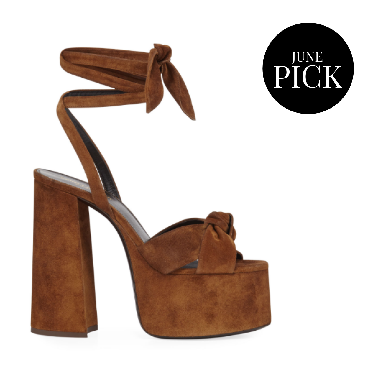 Saint Laurent - Paige Platform Suede Sandals