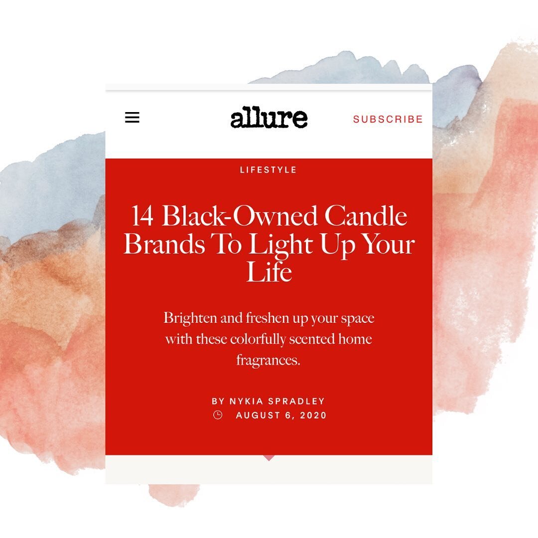 WOW 🤩 Thank you @allure for featuring us as 1/14 black owned candle brands that will light up your life! Swipe to see our very best seller featured: Amber Noir 🧡

(*We will be restocking scents on 9/1*)