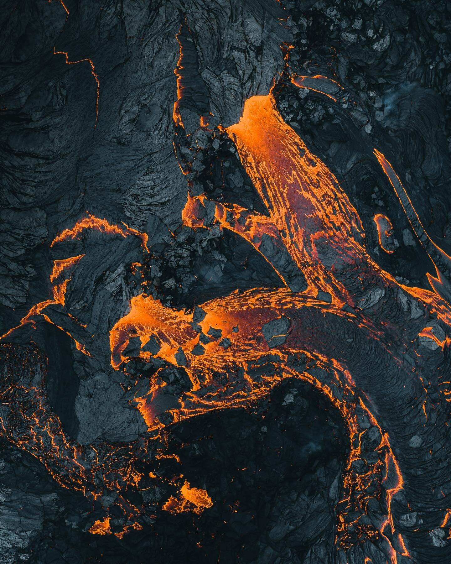 The beauty about these abstract takes on the volcano is that almost every one of them is pretty much unique. The site is constantly changing, minute by minute. 

I just published a new series on Behance, NEW EARTH. With some images from the eruptio