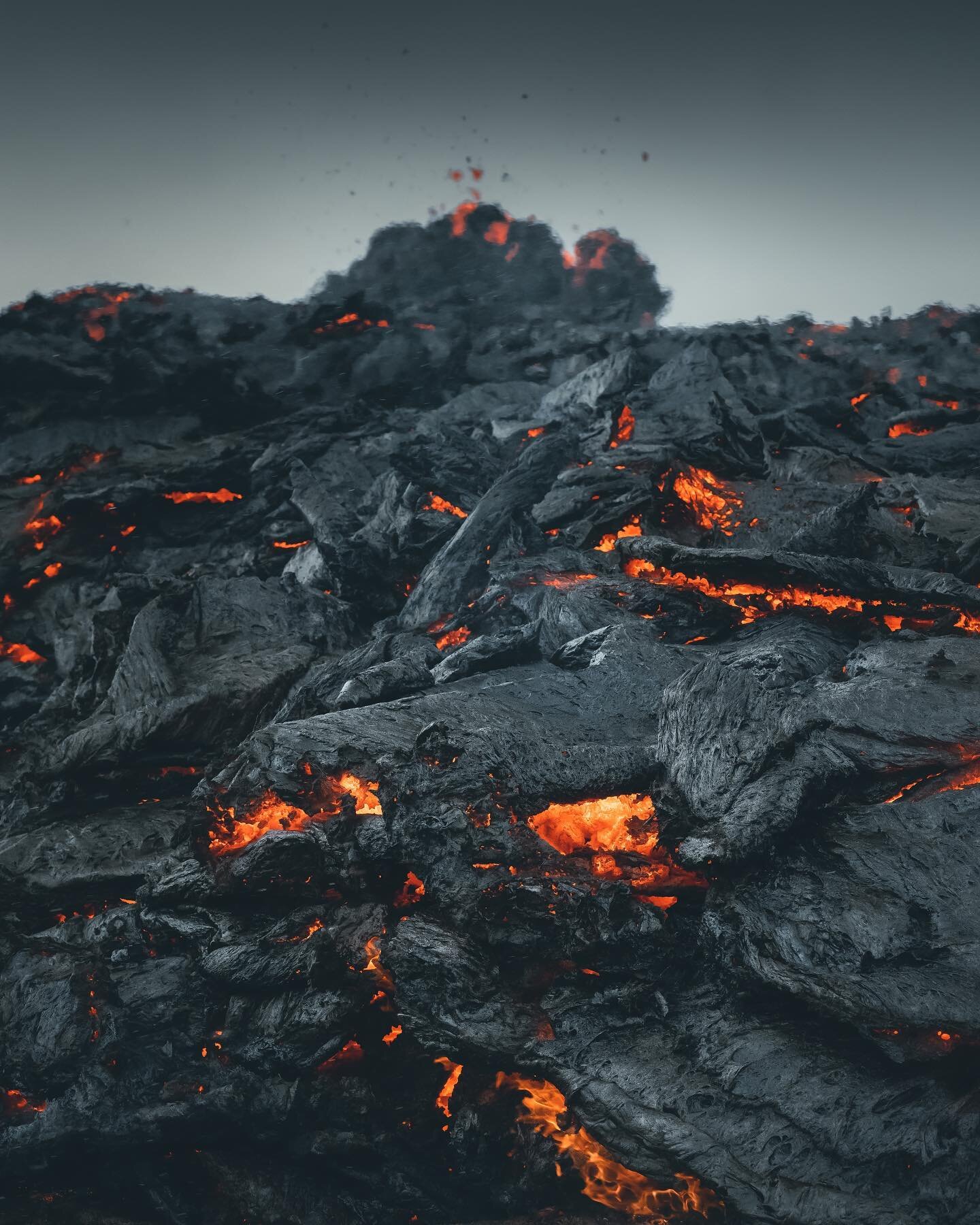 Feeling the heat. It&lsquo;s unreal how hot it gets within a few meters of the edge of the lava. Probably shouldn&lsquo;t come as a surprise but still a very special experience going from shivering cold to sweating in a matter of seconds. 

Follow 
