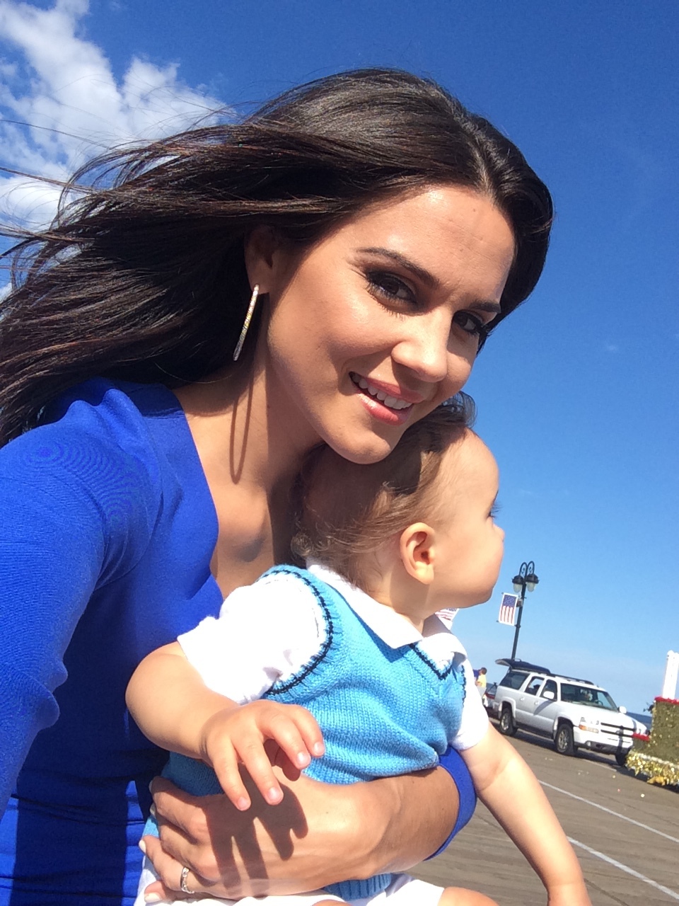 Nicole Brewer and her son ride in the Ocean City, NJ baby parade