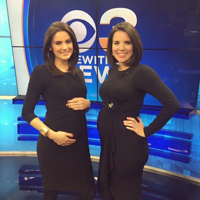 Nicole Brewer poses with meteorologist Kate Bilo