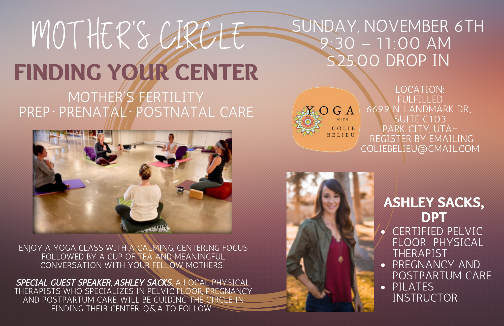 Mother's Circle "Finding Your Center" with special guest Ashley Sacks
