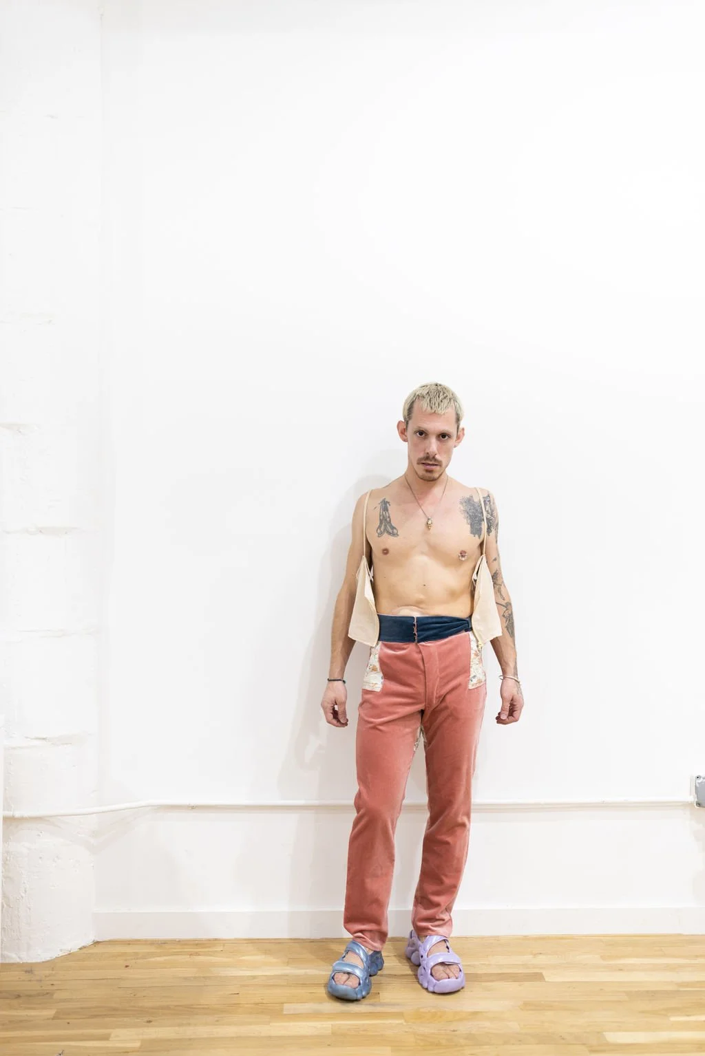 PANTS: Velvet Bow Waistband Two Tone