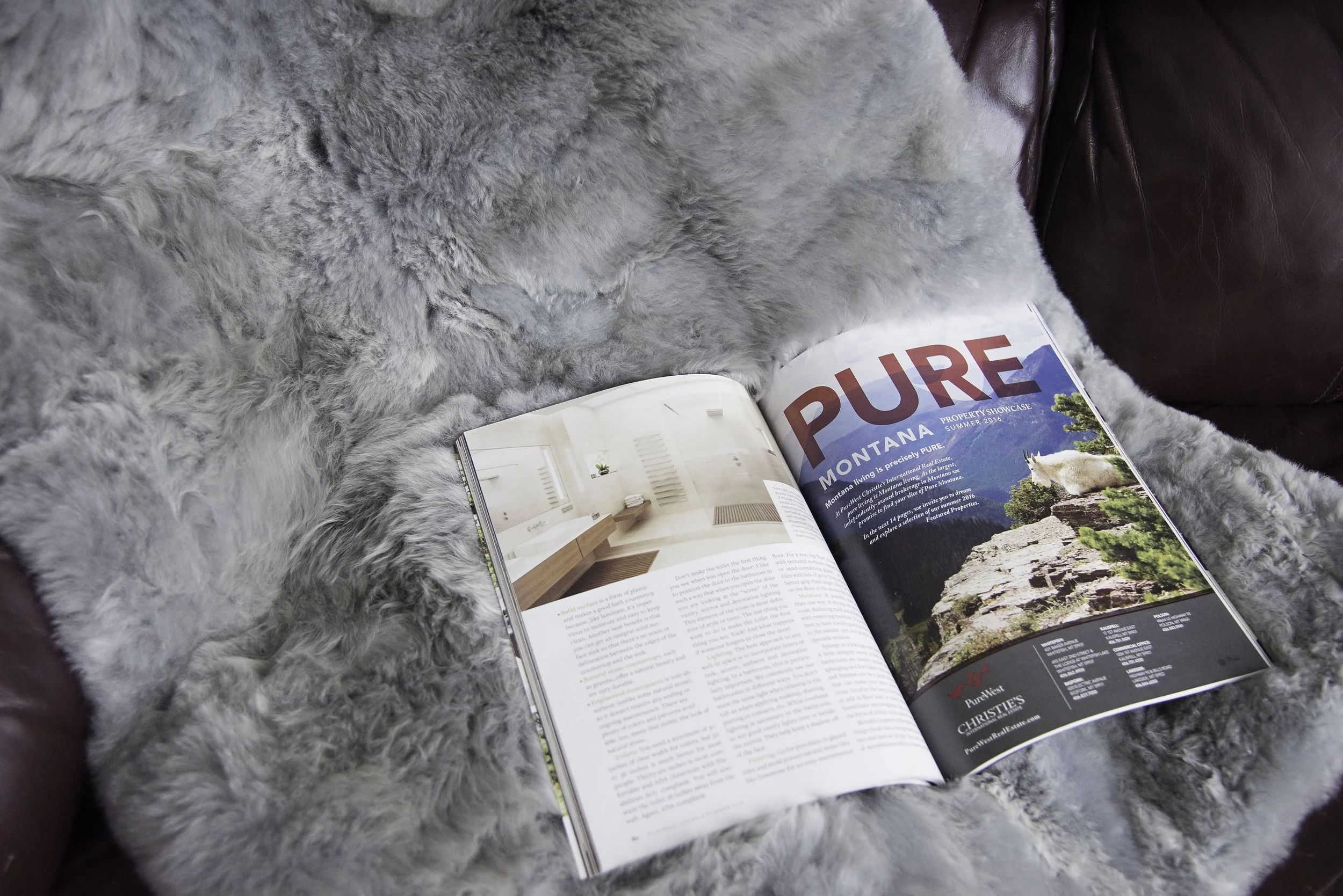 Hua fur throw, fur blanket in Light Gray