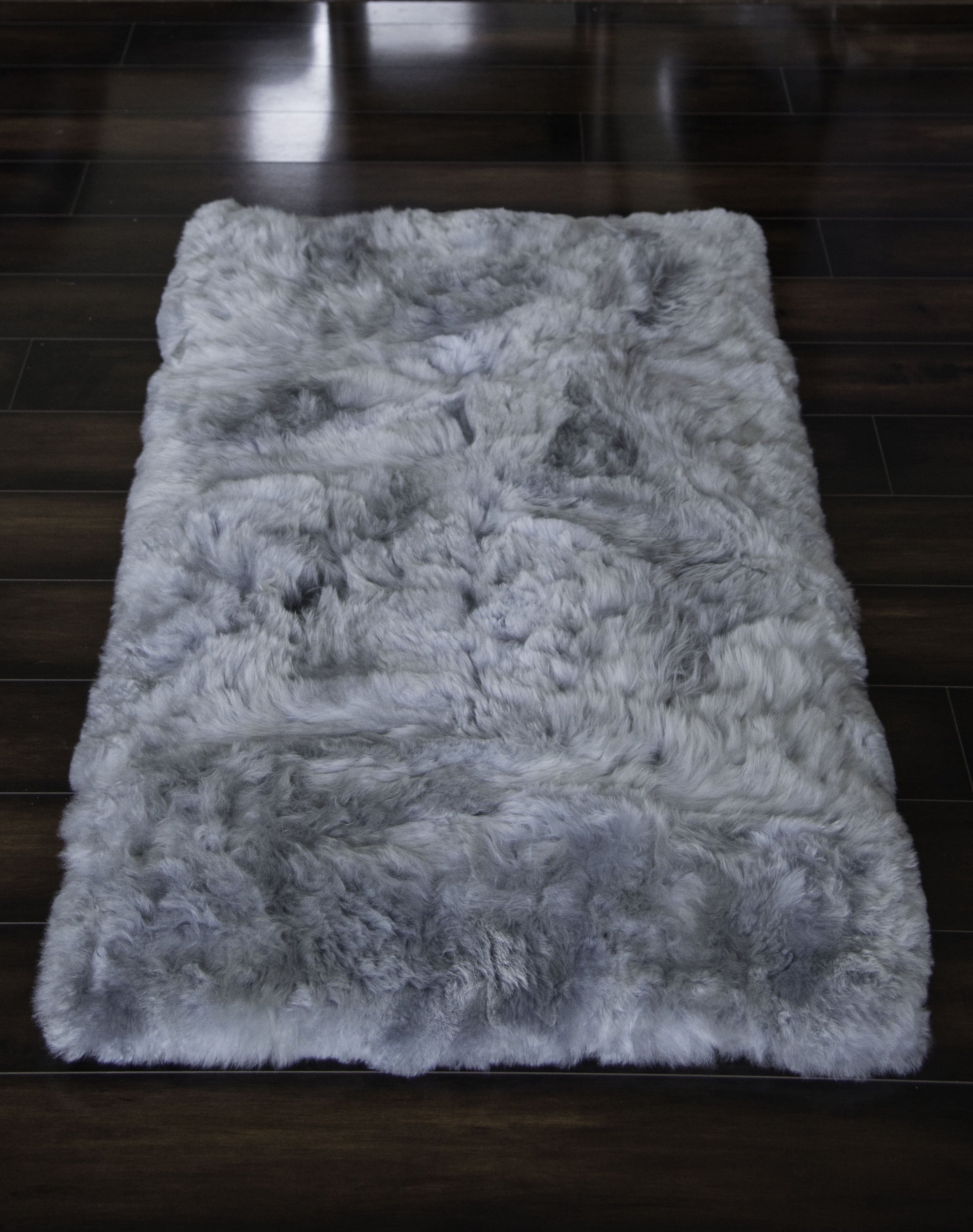 Hua Alpaca rug, fur rug in Light Gray