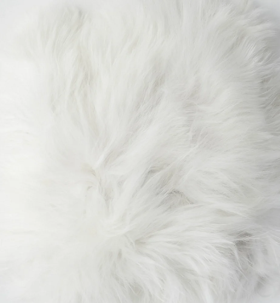 Suri alpaca fur in Pearl White