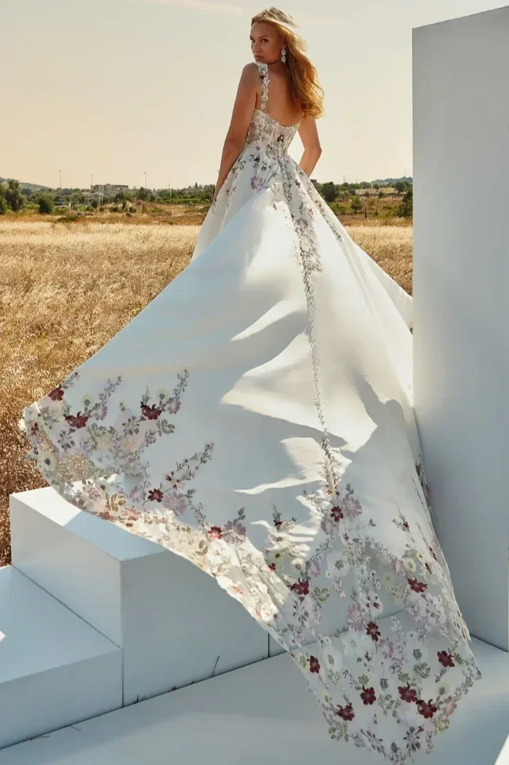 plus size wedding dresses with flowers UK