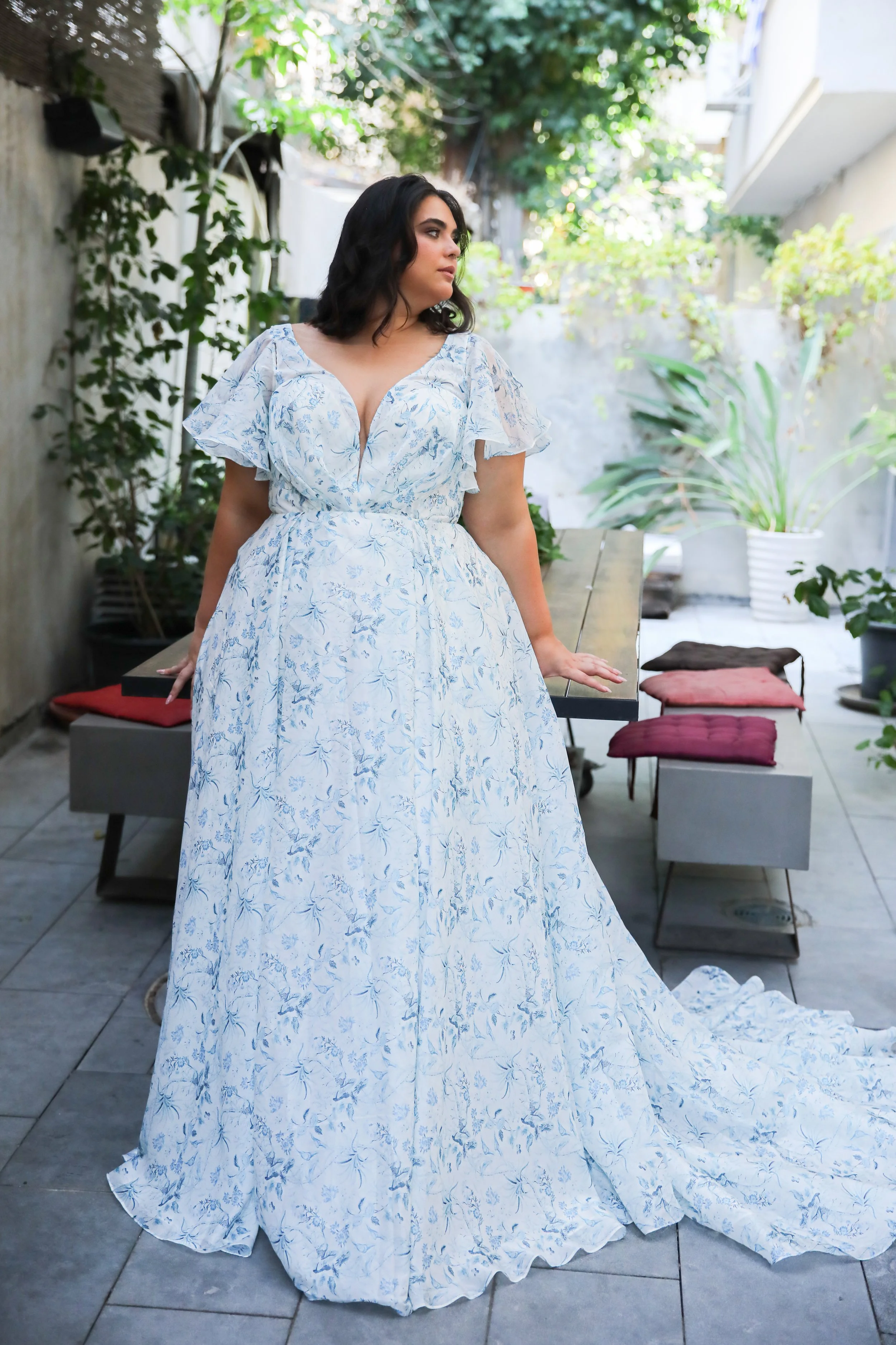 Blue plus size wedding dress UK - Surrey, London, Kent and Sussex