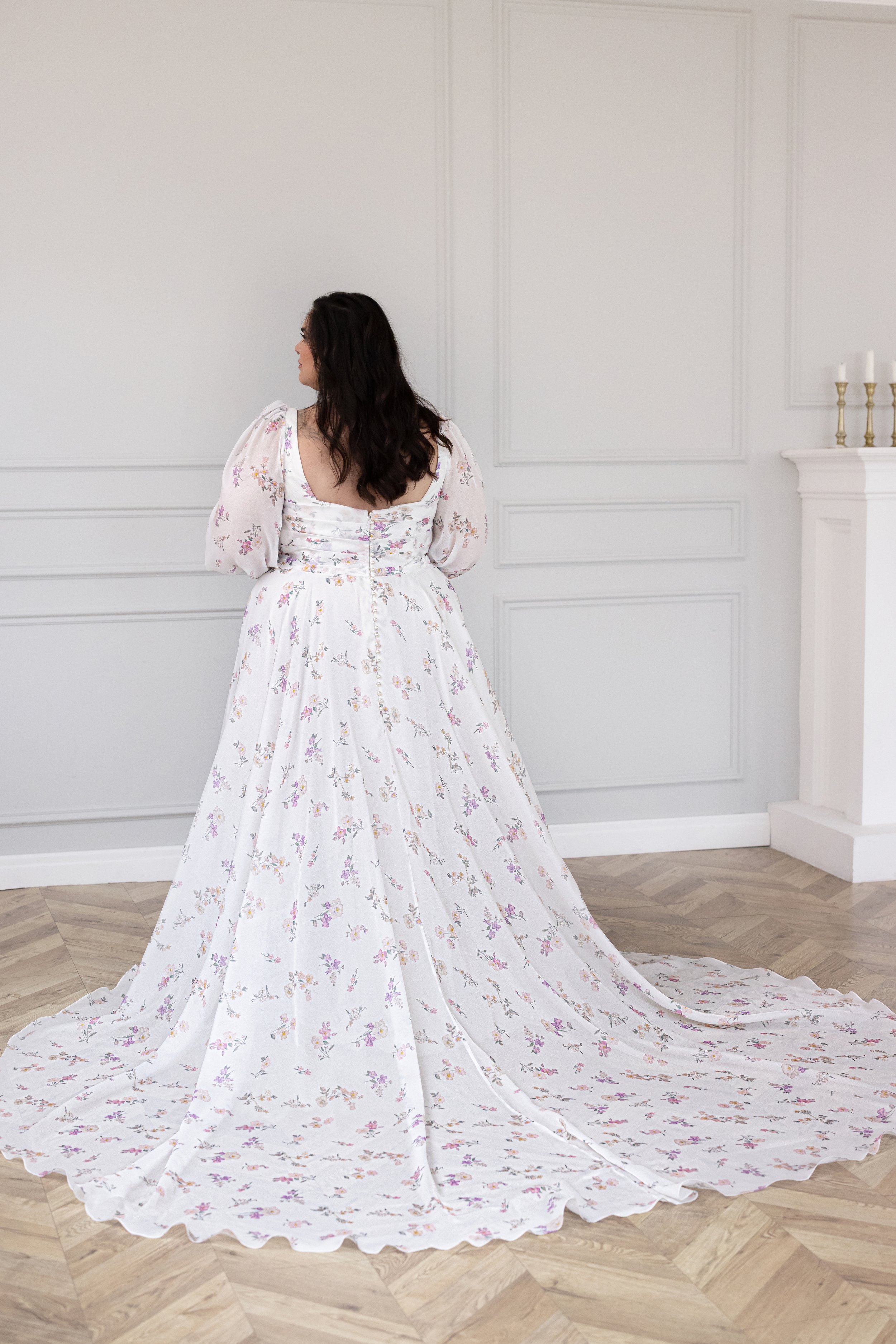 Bridgerton style wedding dresses UK - Plus size wedding dresses with colour near London, Surrey, home counties