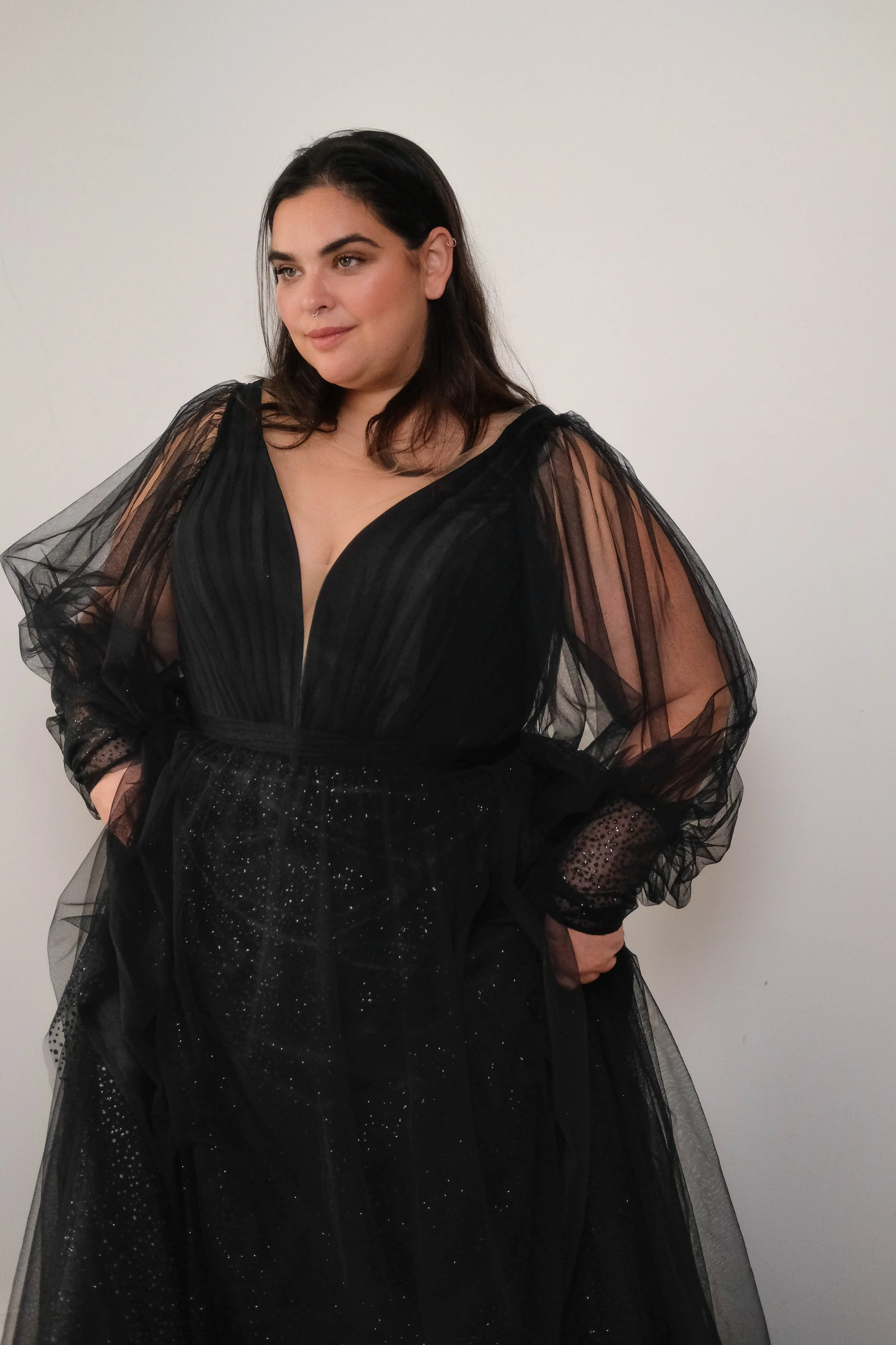 Black glitter plus size wedding dresses UK - plus size only bridal boutique in the UK, South East