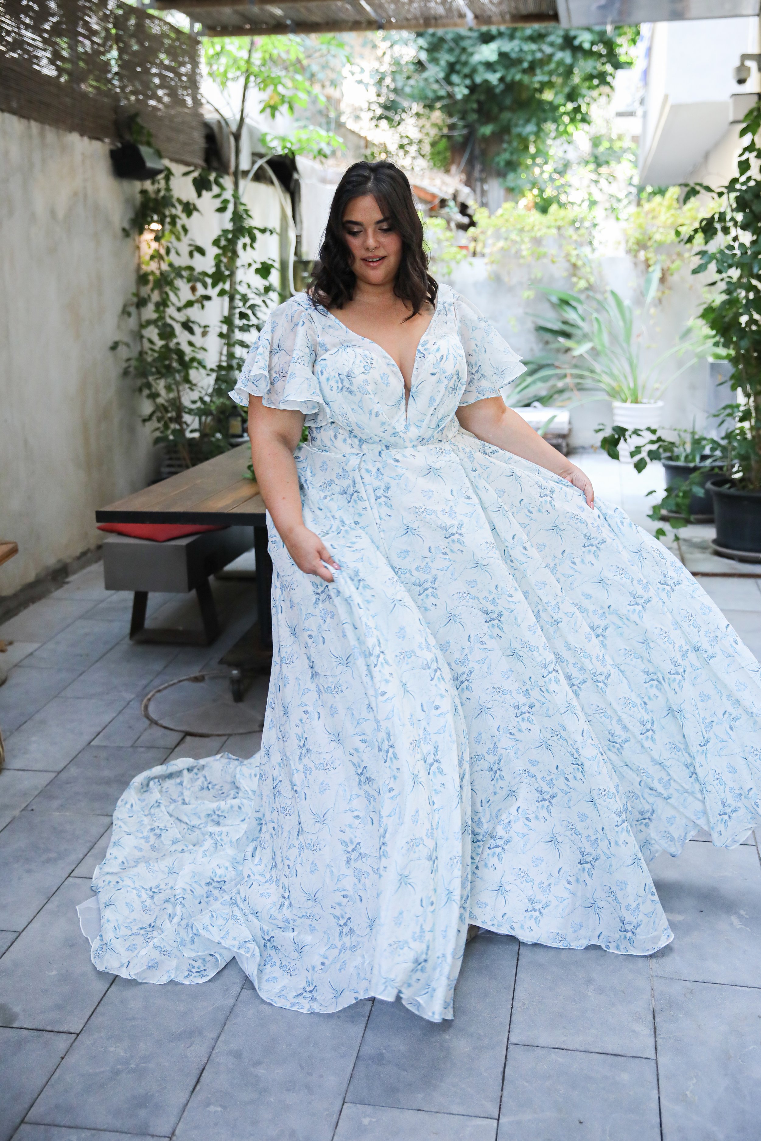 Blue plus size wedding dress UK - Surrey, London, Kent and Sussex