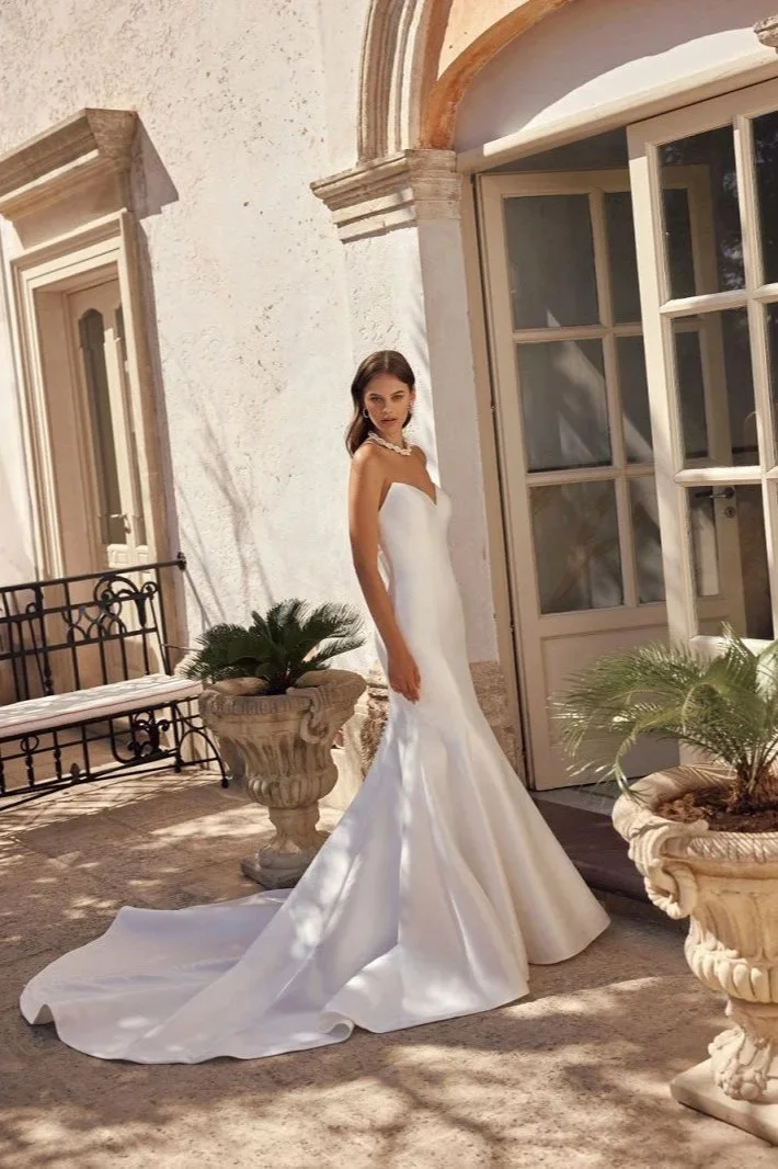Milanka by Modeca - mikado wedding dresses Surrey and London, fitted mermaid wedding dresses