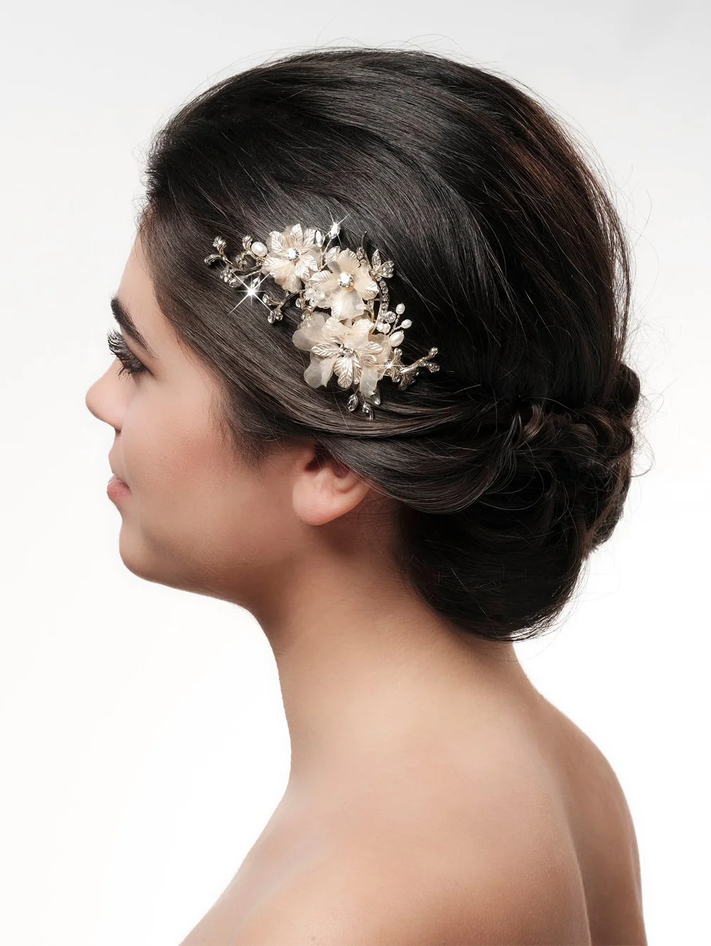 bridal hair comb with flowers in surrey
