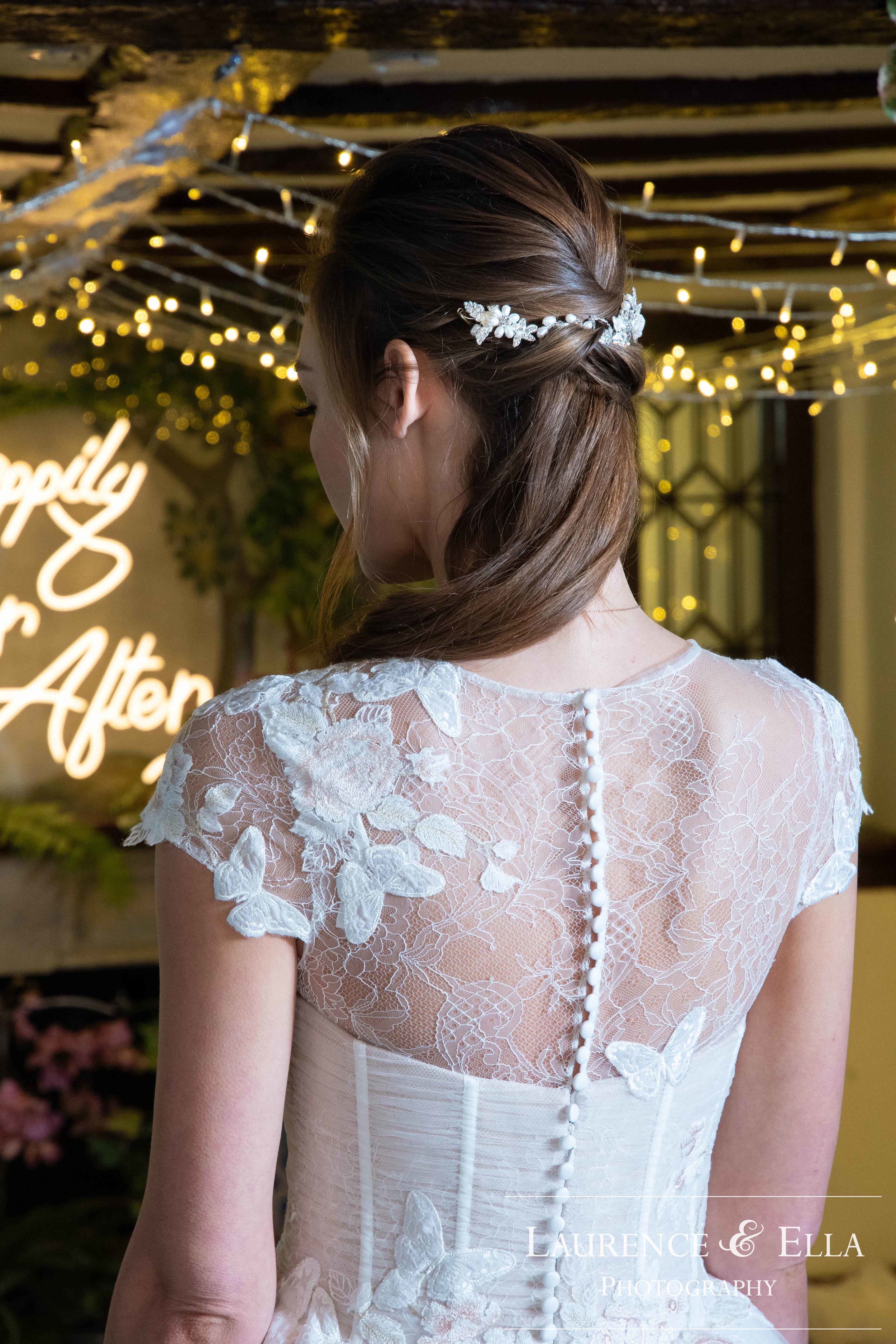 Harriet crystal & floral hair vine - Laurence & Ella Photography