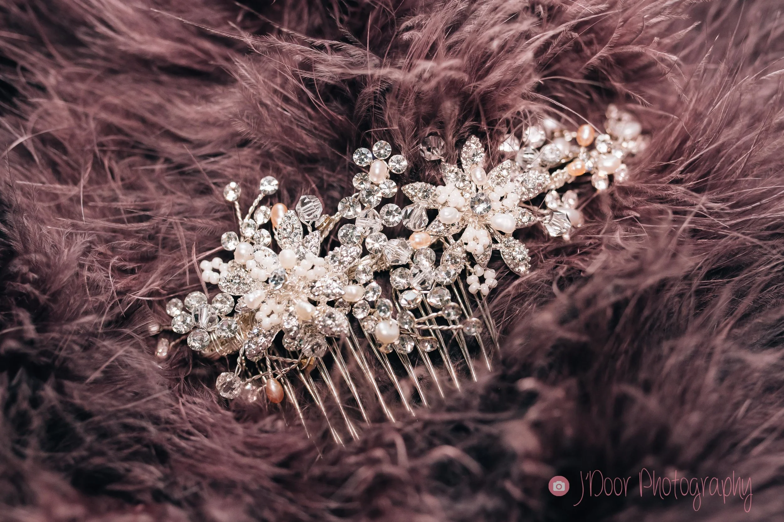 Crystal and rose gold hair comb