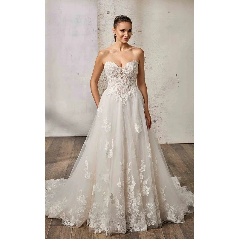 Cata wedding dress with basque waist by Eddy K, UK, South East