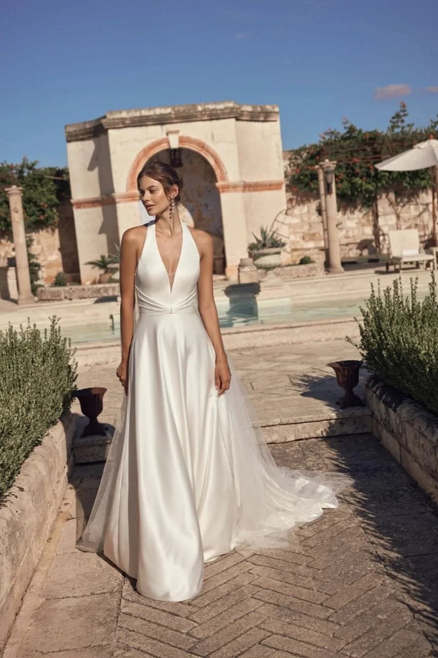 Milora I Modeca Halterneck Wedding Dress I Best Destination Wedding Dresses