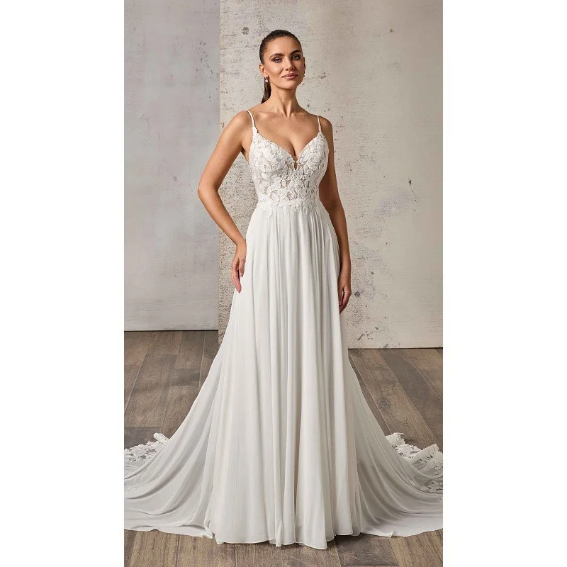 Tatum chiffon wedding dress by Eddy K, UK, South East