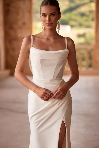 Charmony Wedding Dress with Leg Split Dama Couture - Best Destination Wedding Dresses near South London, Dorking in Surrey