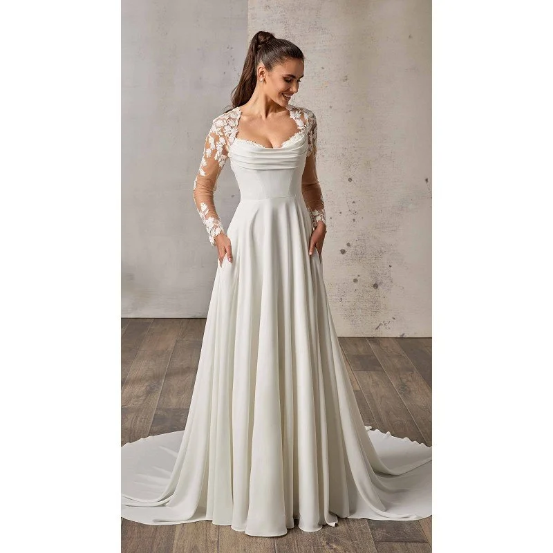 Marie wedding dress with long sleeves by Eddy K, UK, South East