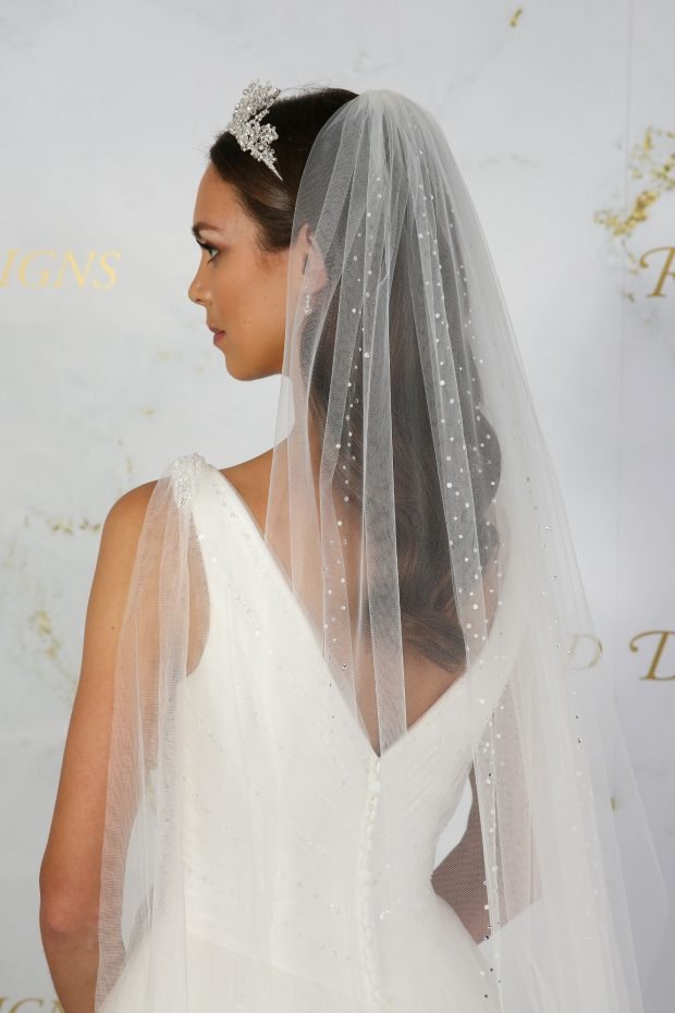 Sparkling wedding veil to order online or in store Bridal shopping surrey