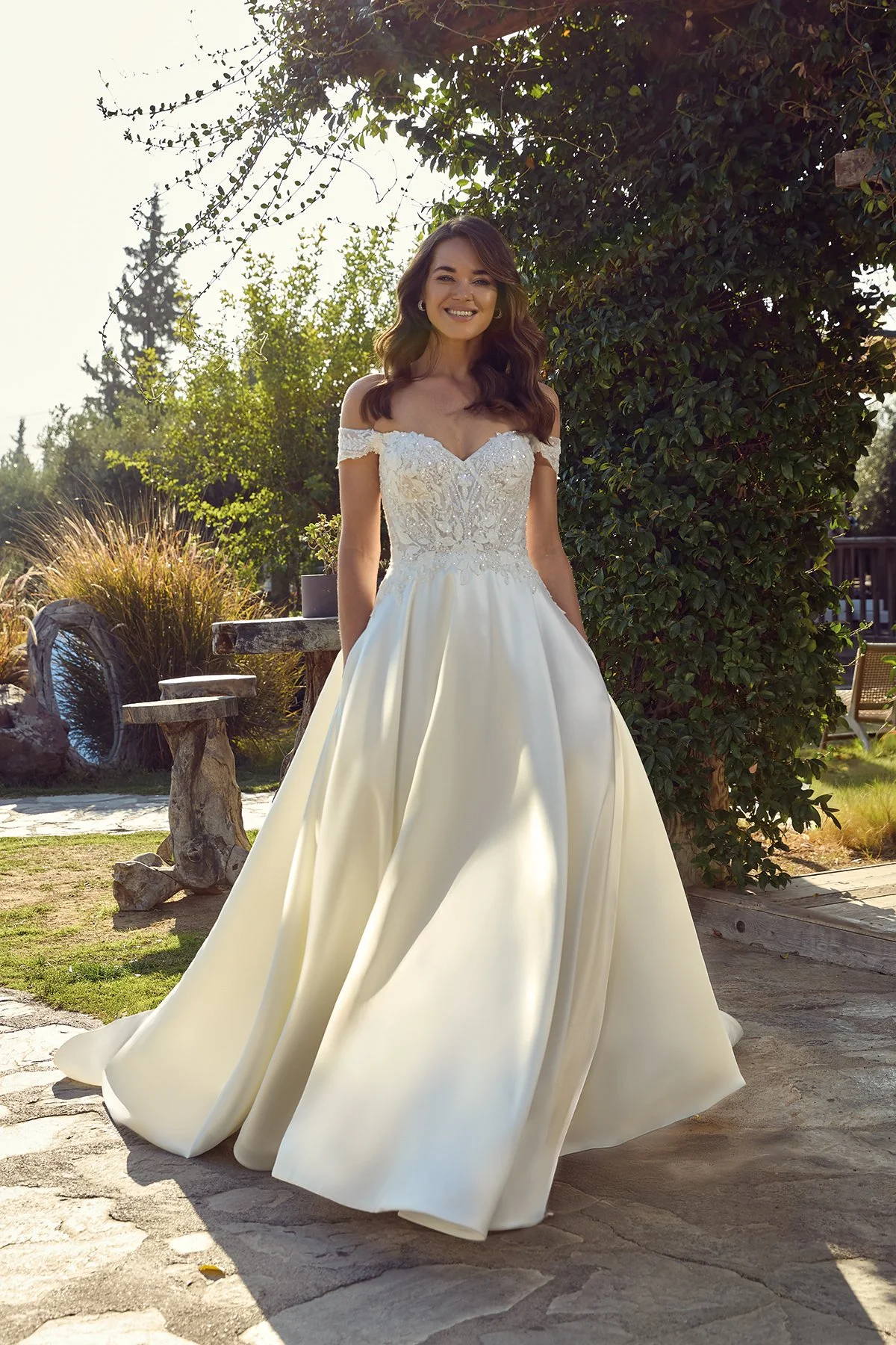 Opalite Eddy K UK stockist - satin wedding dress Surrey and South London