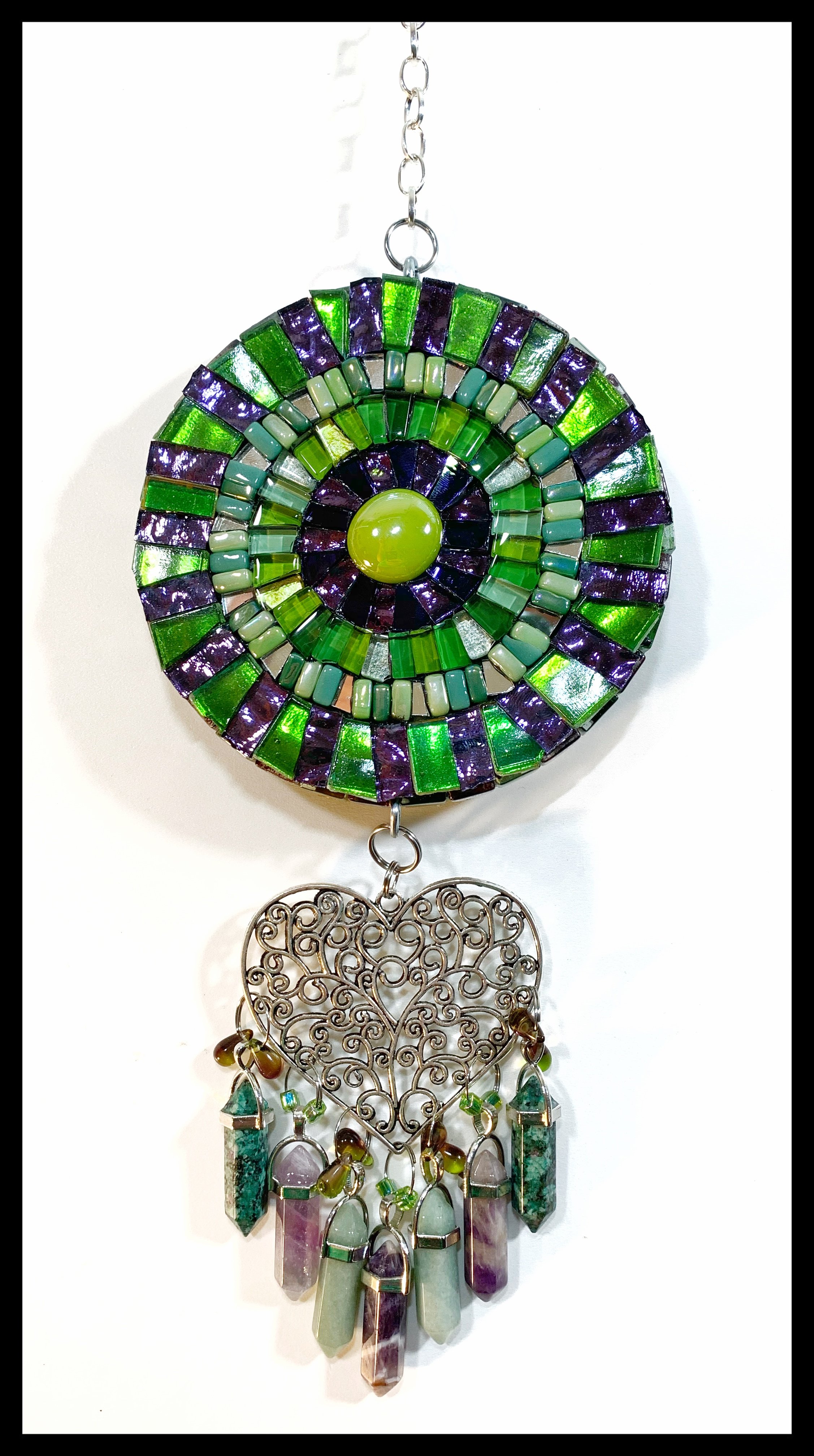 Mosaic Window Jewelry in Green &amp; Purple
