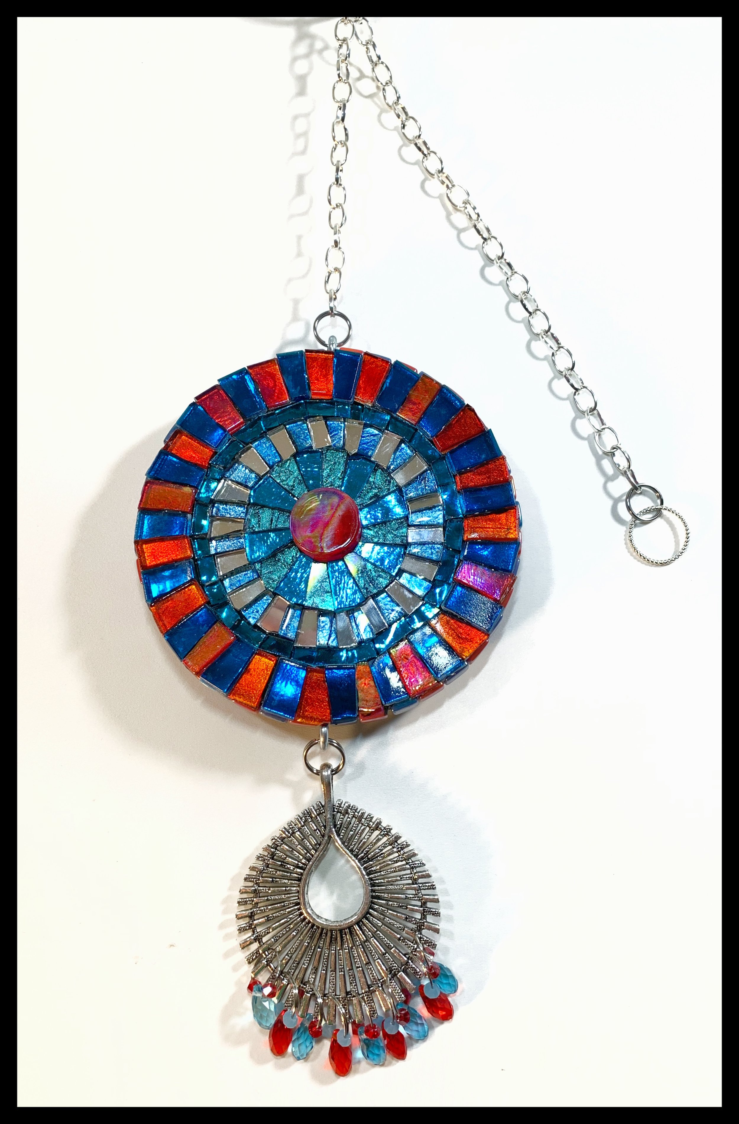 Mosaic Window Jewelry in Red, Blue &amp; Silver