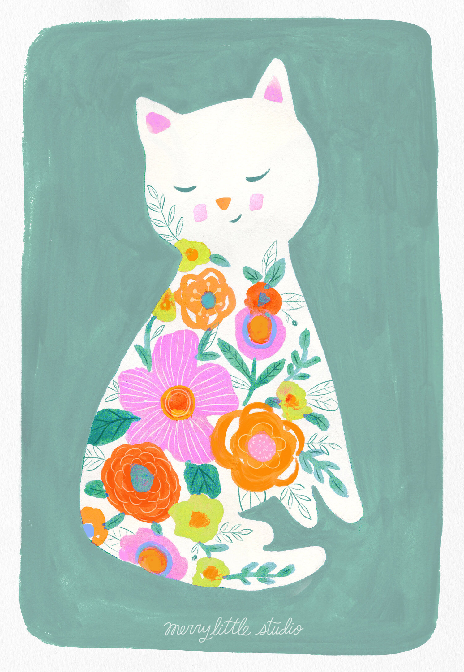 Download Floral Cat Merrylittle Studio