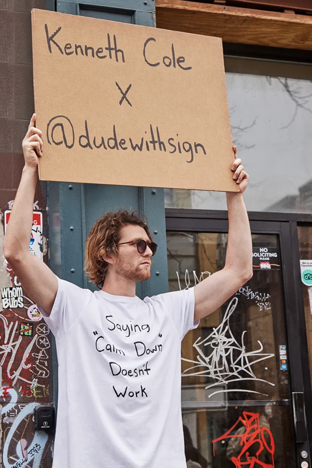  Kenneth Cole x @DudeWithSign  As seen on  Footwear News , 2023 