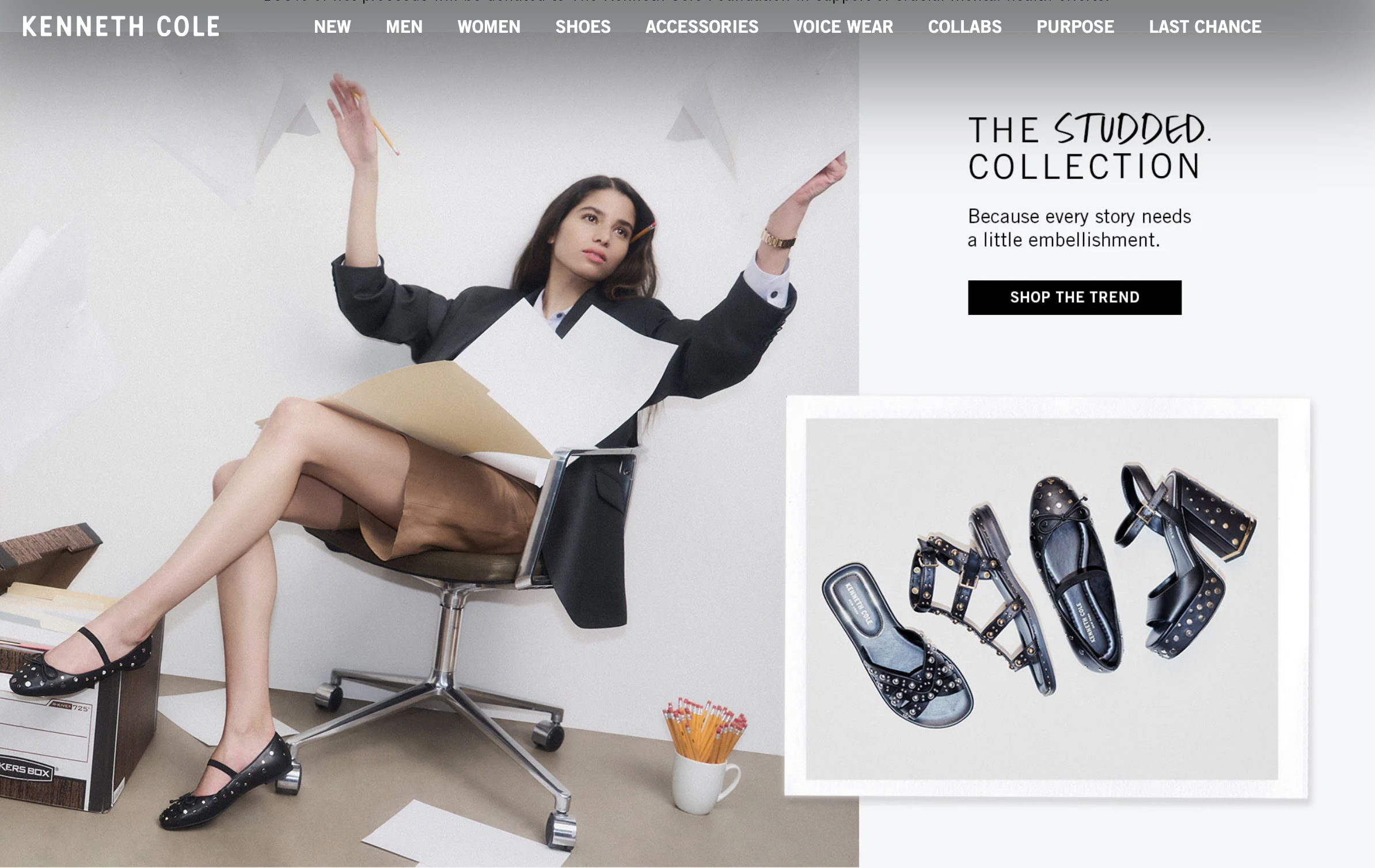  Kenneth Cole FA 24 - site wide, social, web ed.  As seen on  Kenneth Cole Site , March 2024. 