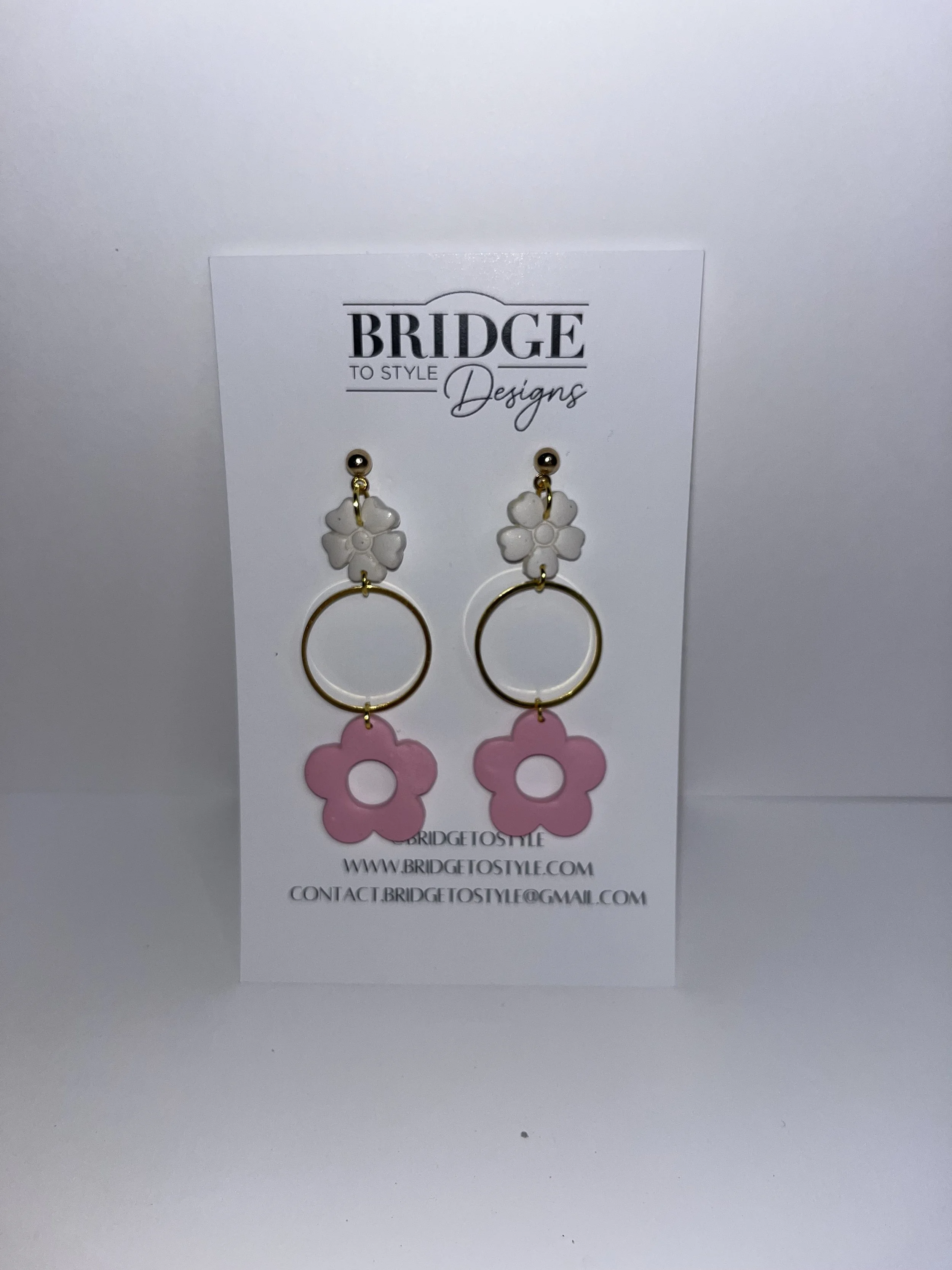 Pink and White Flower Drop