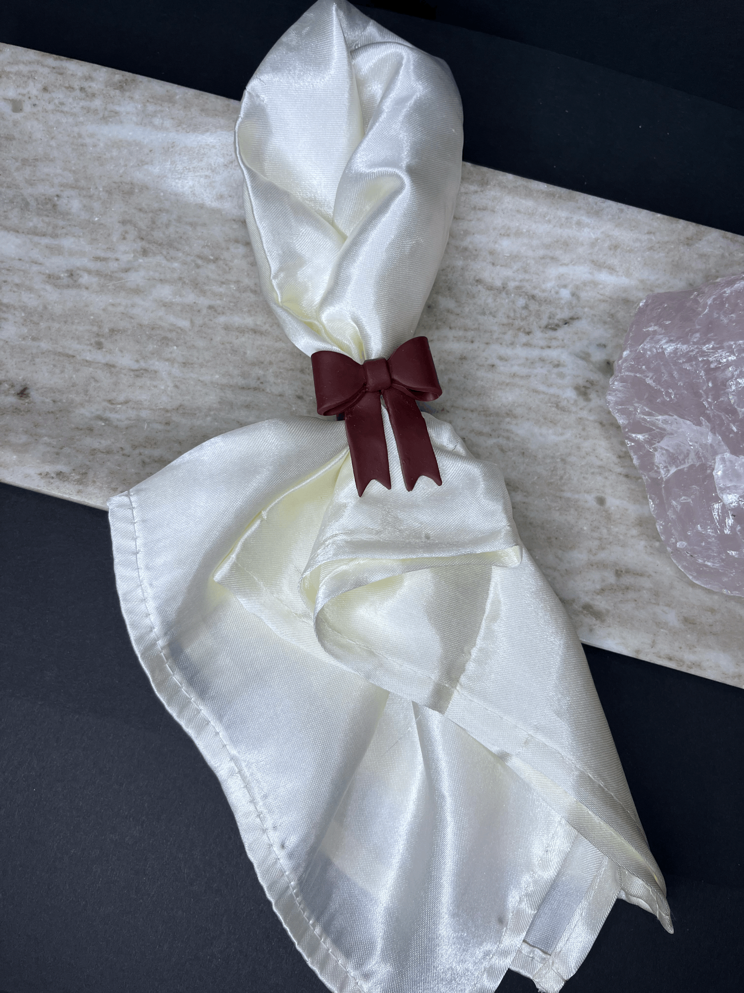 Custom Bow Napkin Ring Set of 4