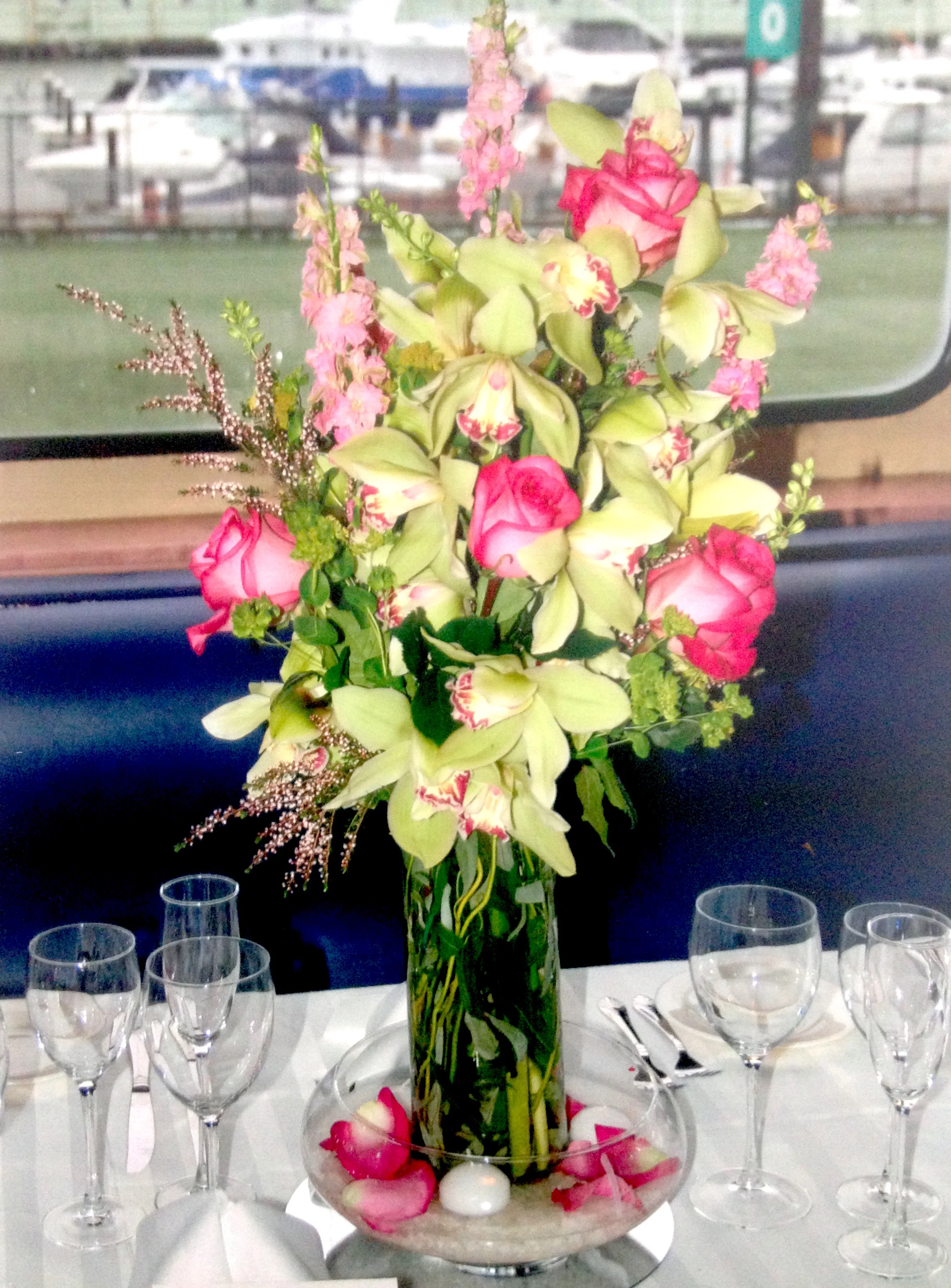 Pink and Green Table arrangement .JPG