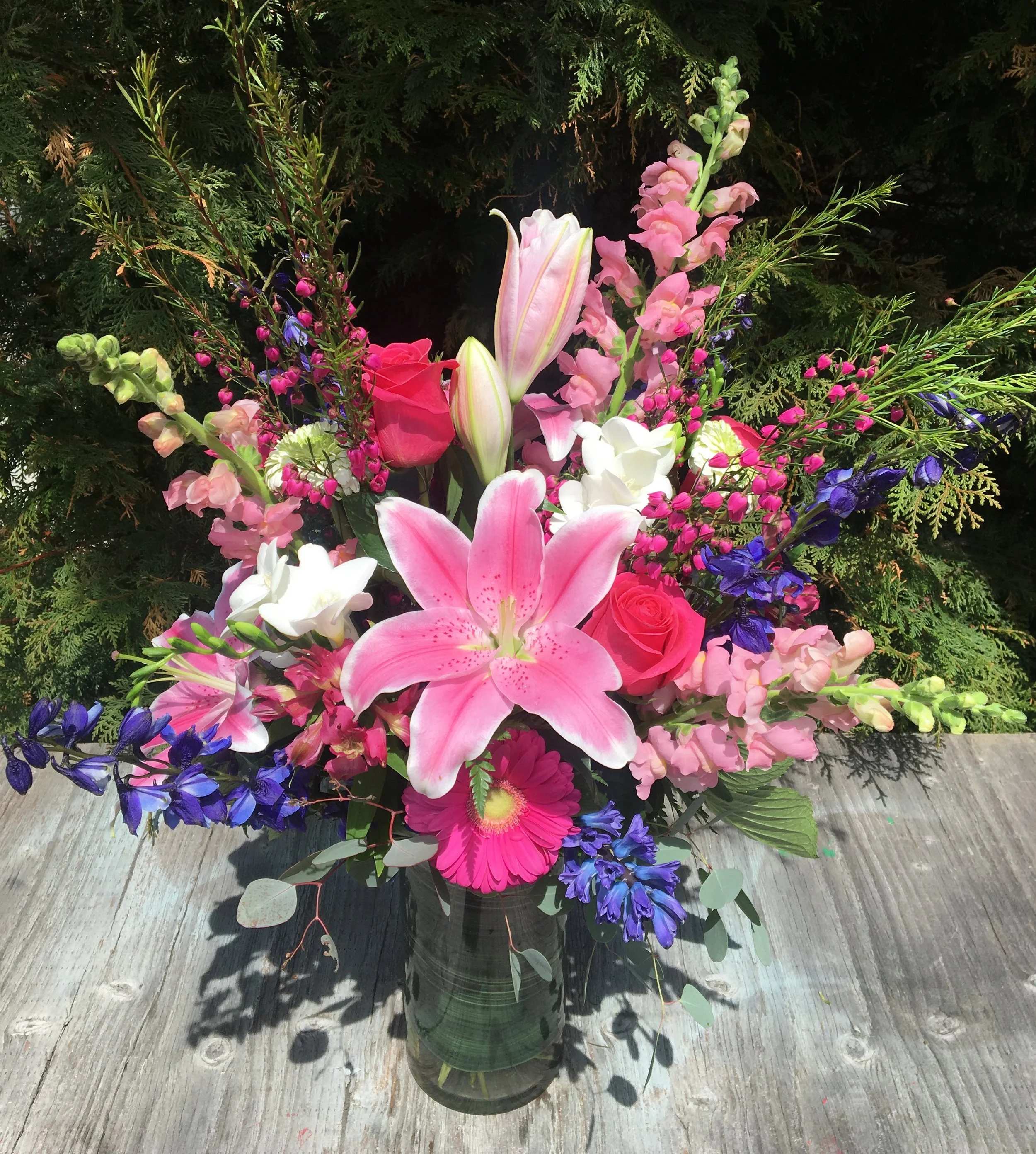 Pink Lily and Blue Hydrangea.jpg