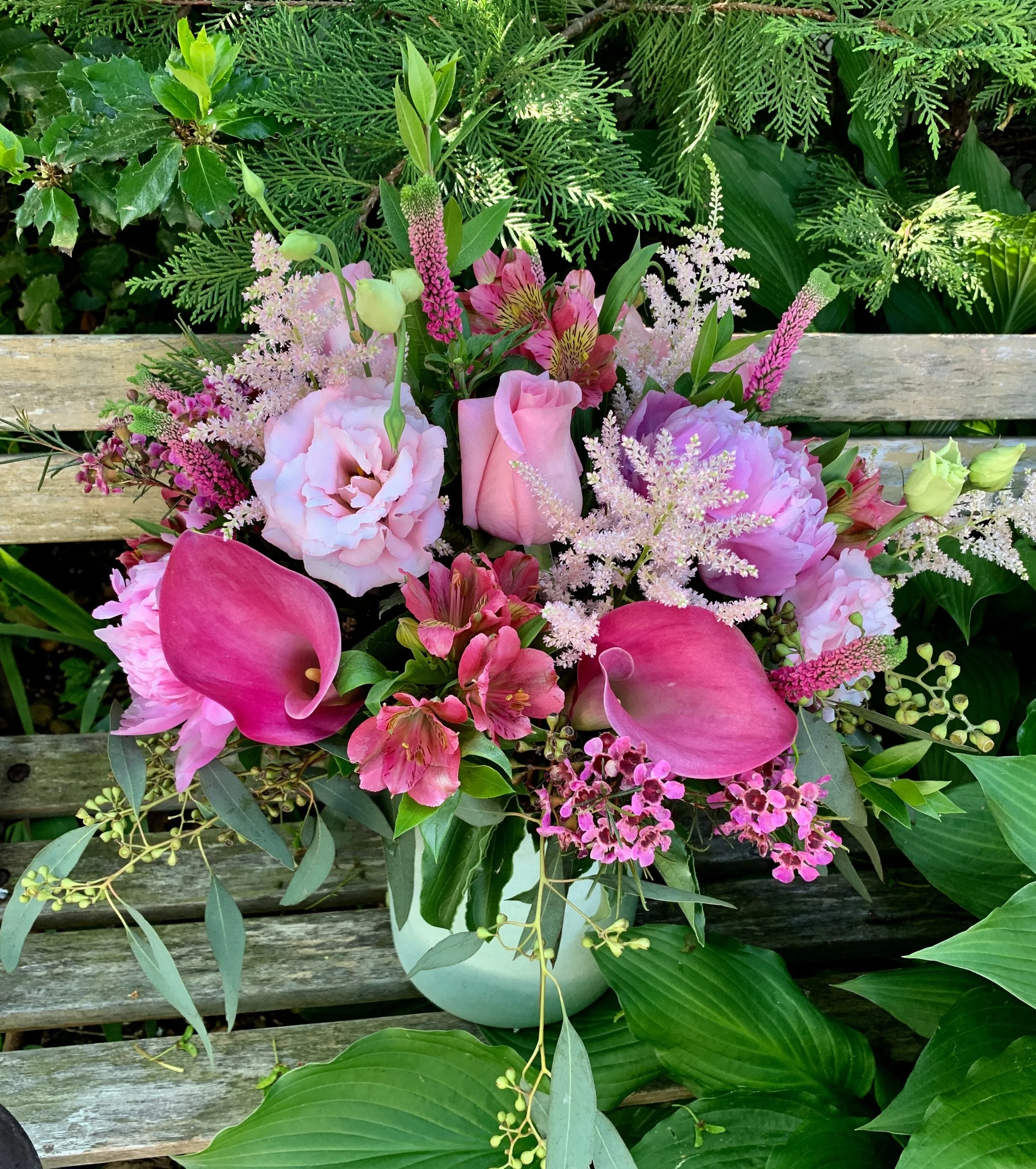 Light Pink Lisianthus: Light Green Pitcher:Peonies: MD 2019.jpg