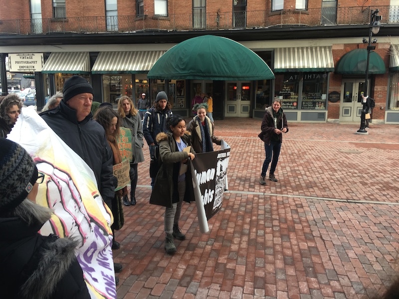 Vermonters gather to rally for an end to ICE’s plan to operate boarder patrol checkpoints across Vermont.