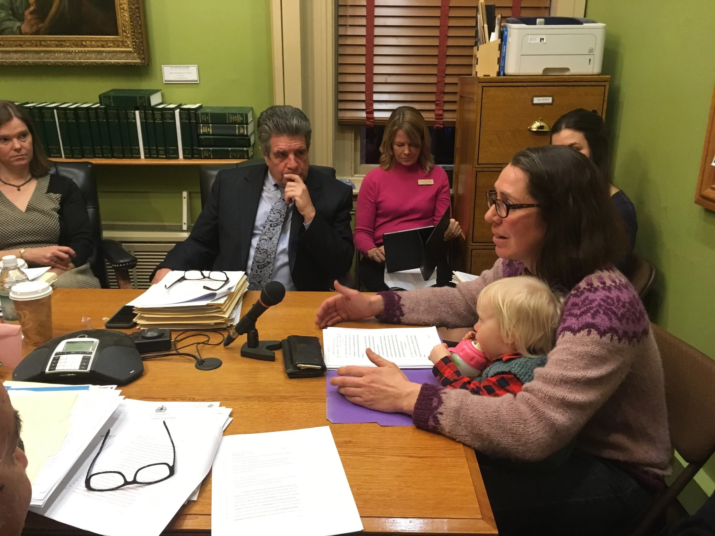 Mary Lake testifying in Senate Ag with son Garth