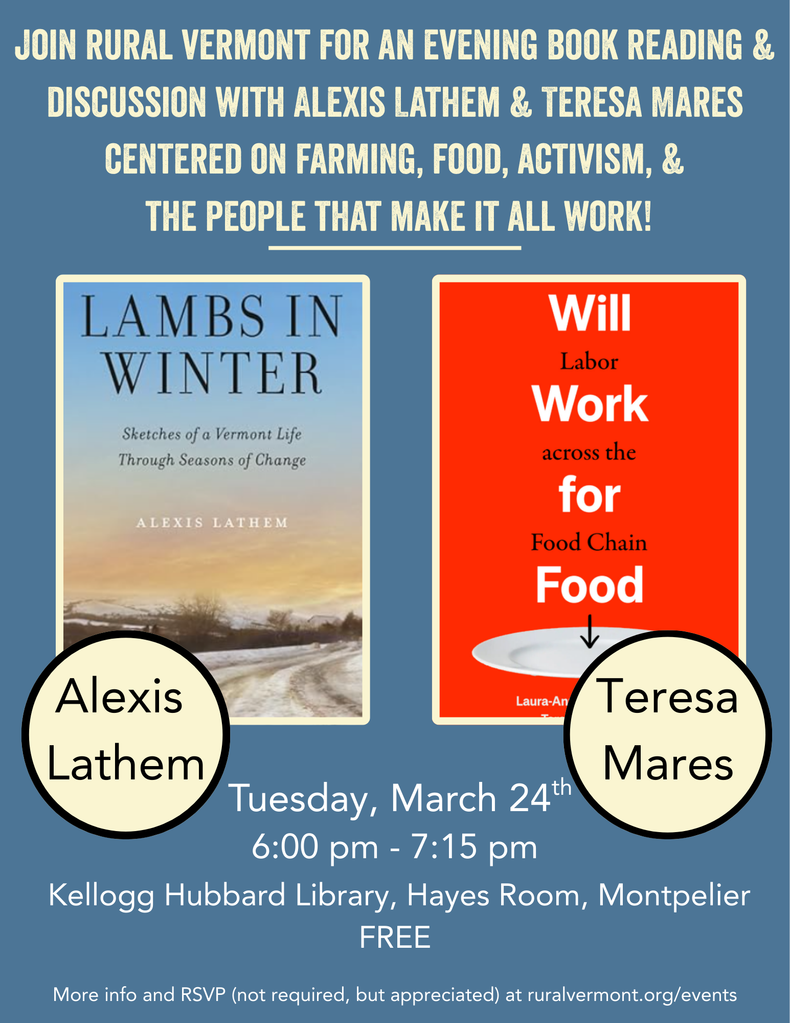 3/24 An Evening Book Reading with Alexis Lathem &amp; Teresa Mares