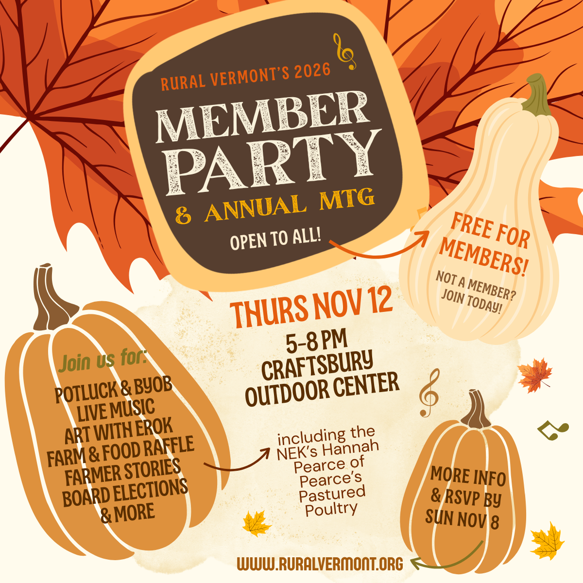 11/12 Rural Vermont's 2026 Member Party &amp; Annual Meeting