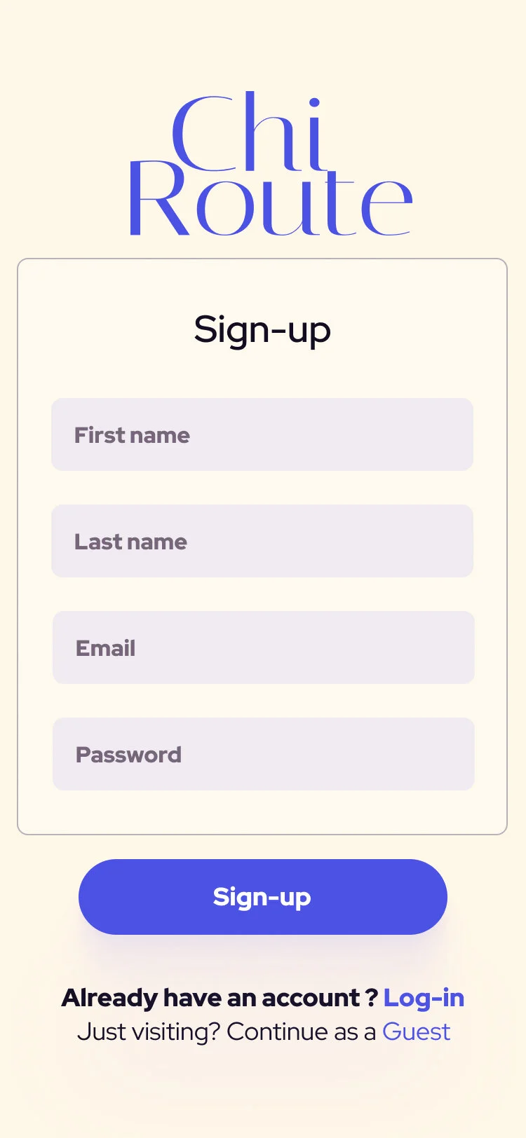 The landing page utilizes a regal blue-purple to invite all kinds of users to enjoy a new transit app experience.
