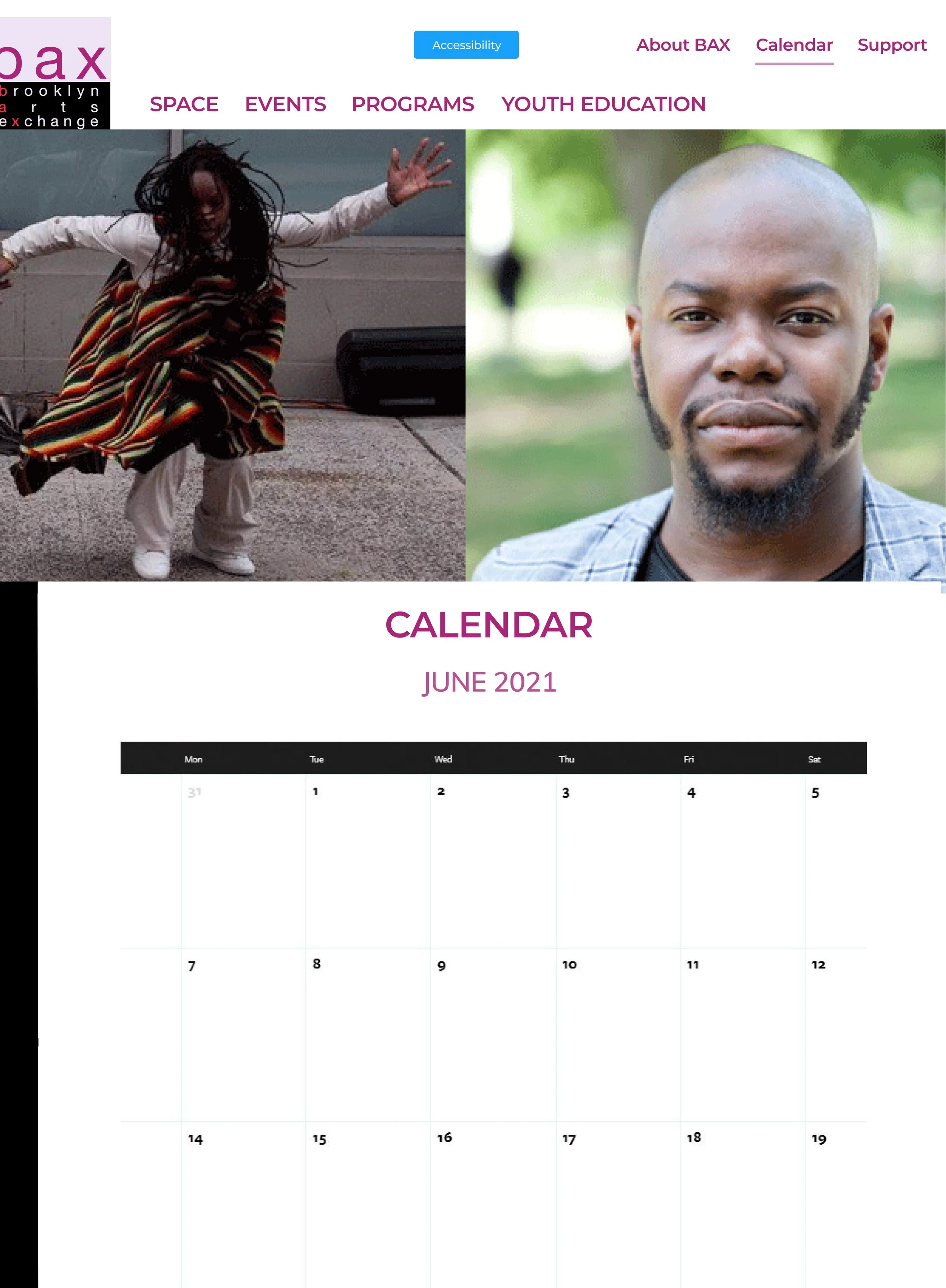 My new calendar feature on the BAX prototype.