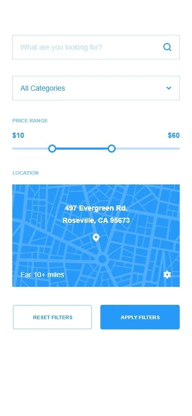 Screenshot of the Search page wireframe.
