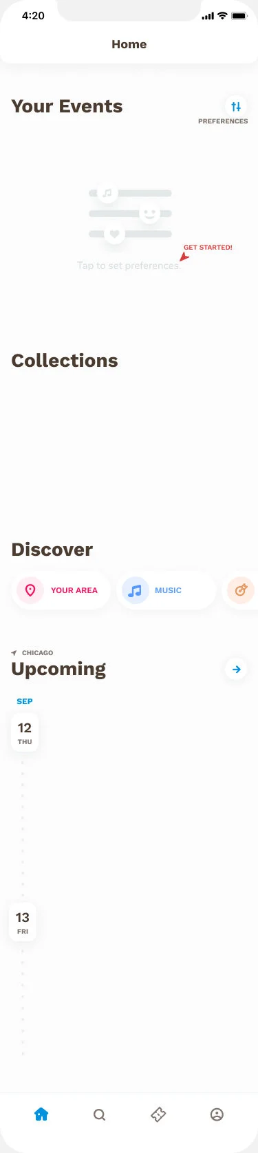 Screenshot of one of the highfidelity home feed when blank.