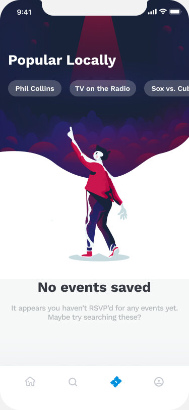 RSVP results on the Saved page.