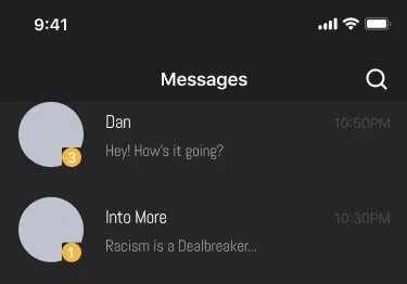 Screenshot of the initial low-fidelity prototype’s machine learning messaging tool.