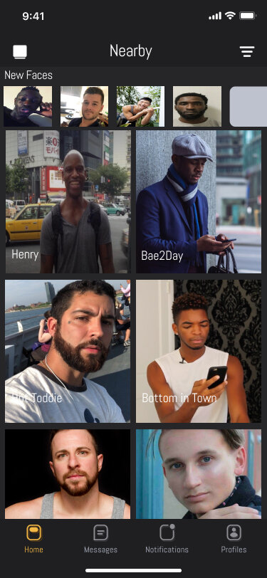Frame of the home feed when an ethnicity filter is applied but the Dealbreaker feature is not applied.